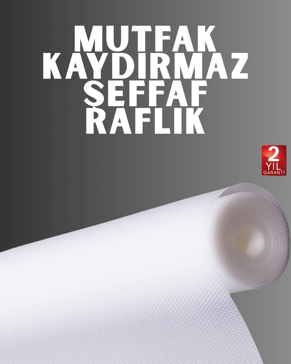 Kaydırmaz Şeffaf Raf ve Çekmece Örtüsü, 45 × 300 cm