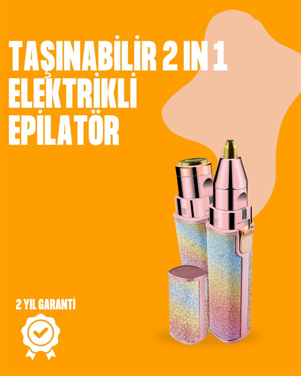 Mini USB Şarjlı Elektrikli Epilatör – Kaş ve Yüz Tüy Temizliği İçin 2'si 1 Arada