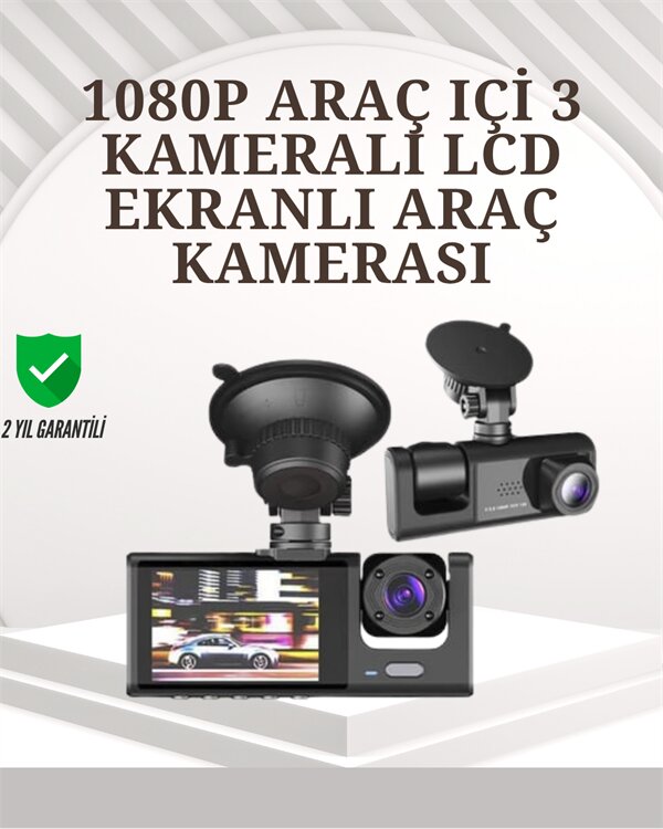 TA-01 1080P Ön 720P Arka ve İç Kamera Sistemli DVR