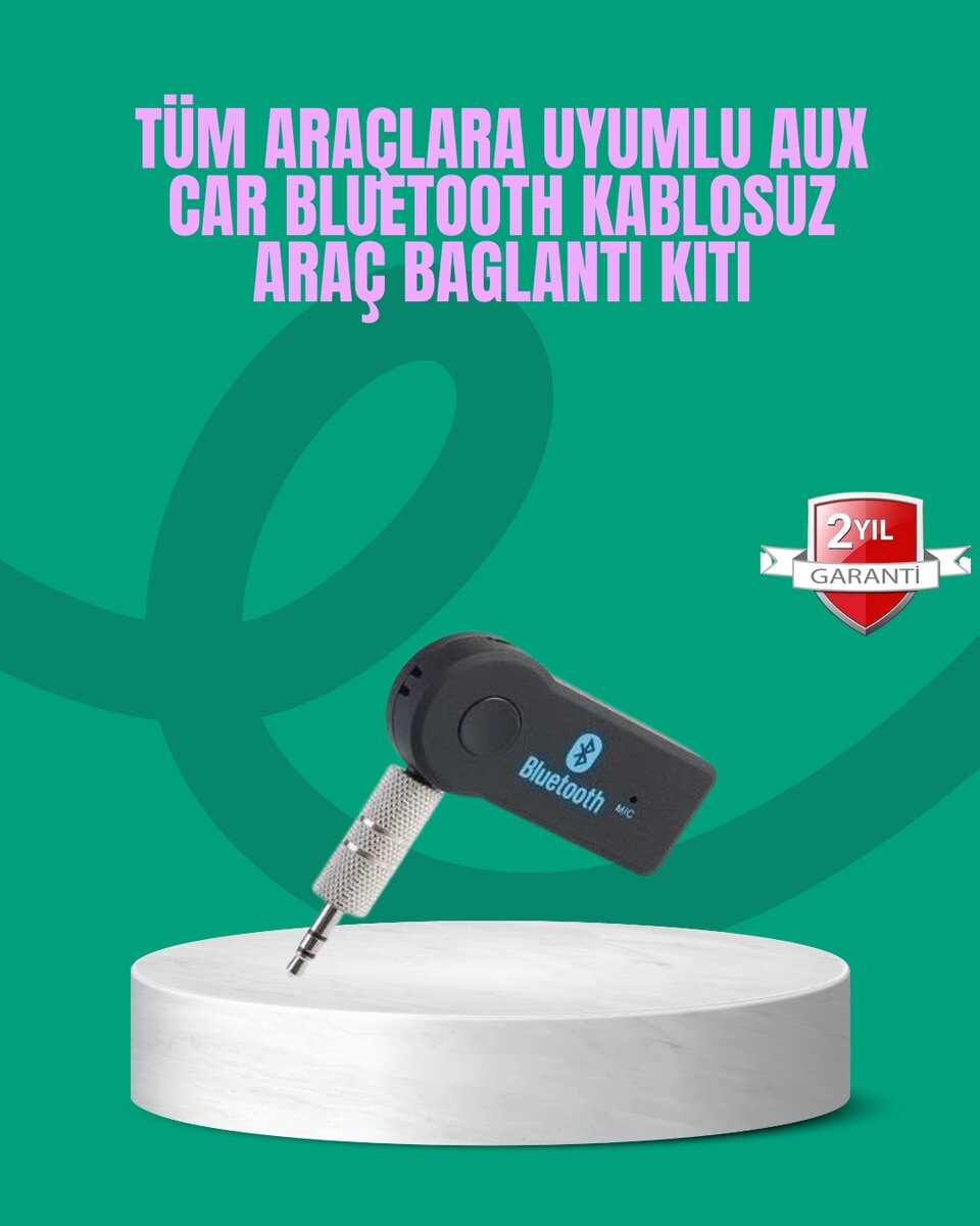 Taşınabilir Bluetooth AUX Araç Müzik ve Konuşma Kiti