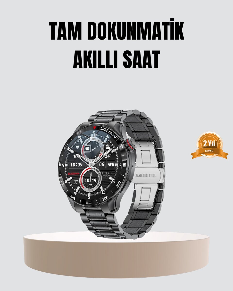 100mAh Şarjlı Akıllı Saat – Mesaj Bildirimi Müzik Kontrolü ve Ergonomik Tasarım